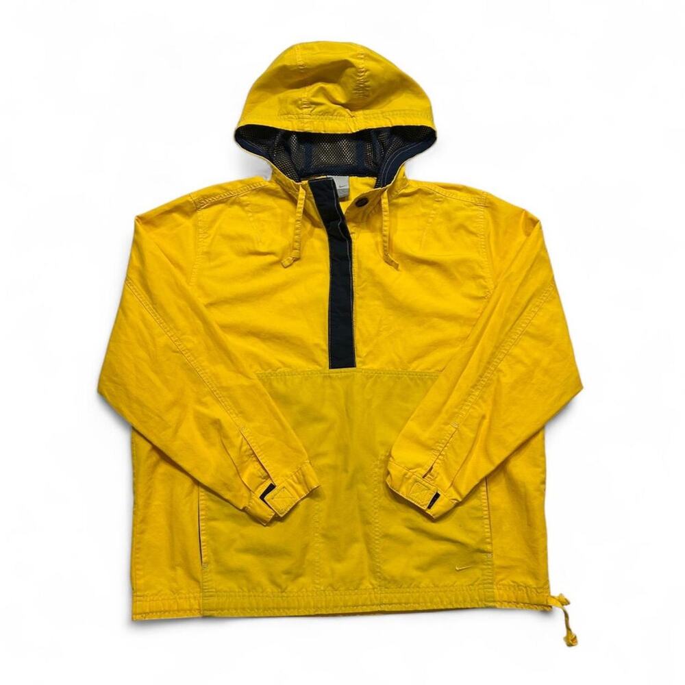 Nike yellow hooded pullover anorak